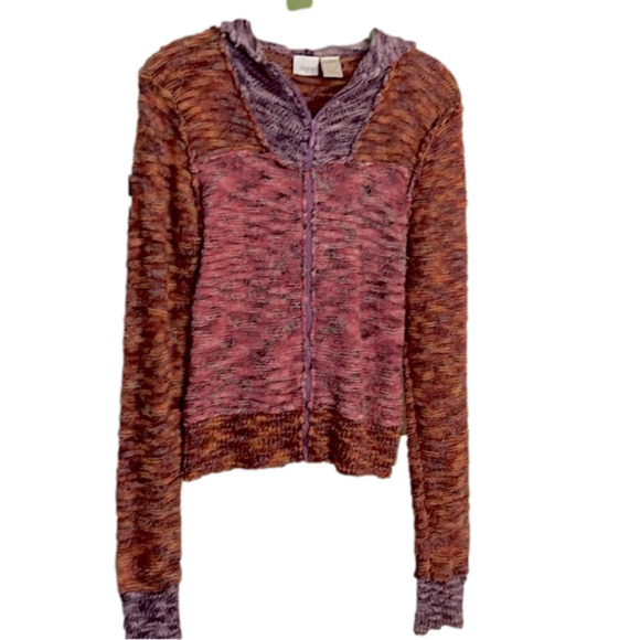 Marled Bright Knit Hoodie Perfect Combination for a Cheery Fall Full Zip Size M - Picture 4 of 8